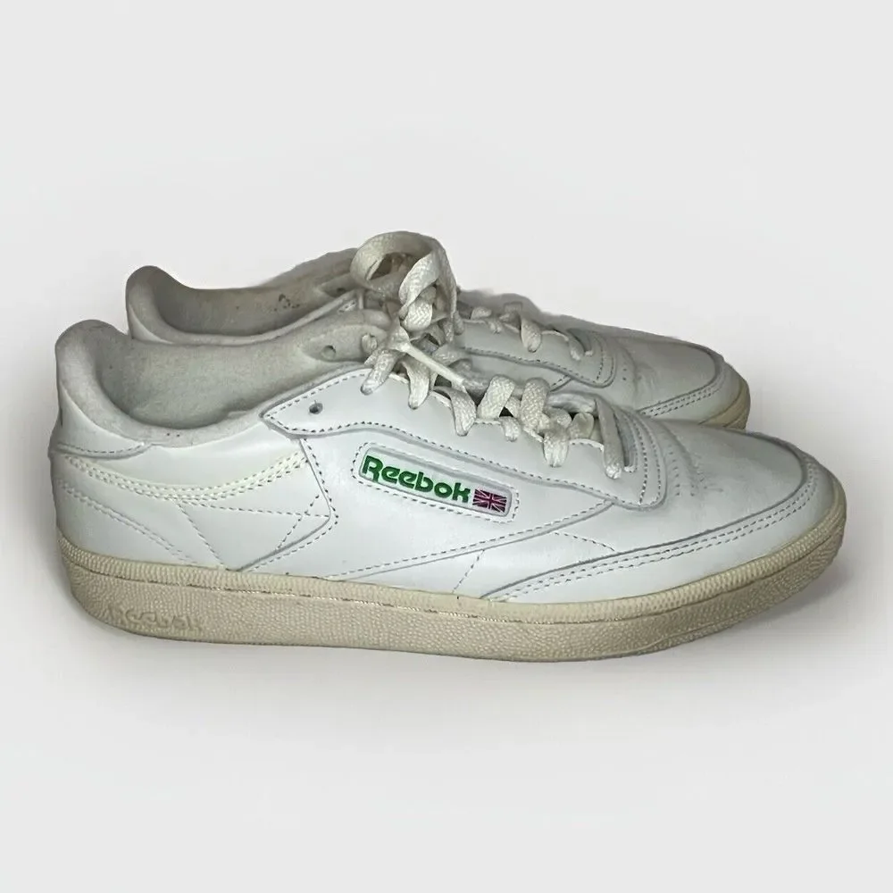 Reebok Classic Club‎ C 85 Vintage Chalk & Green Retro Sneaker Size 9.5 BS8242